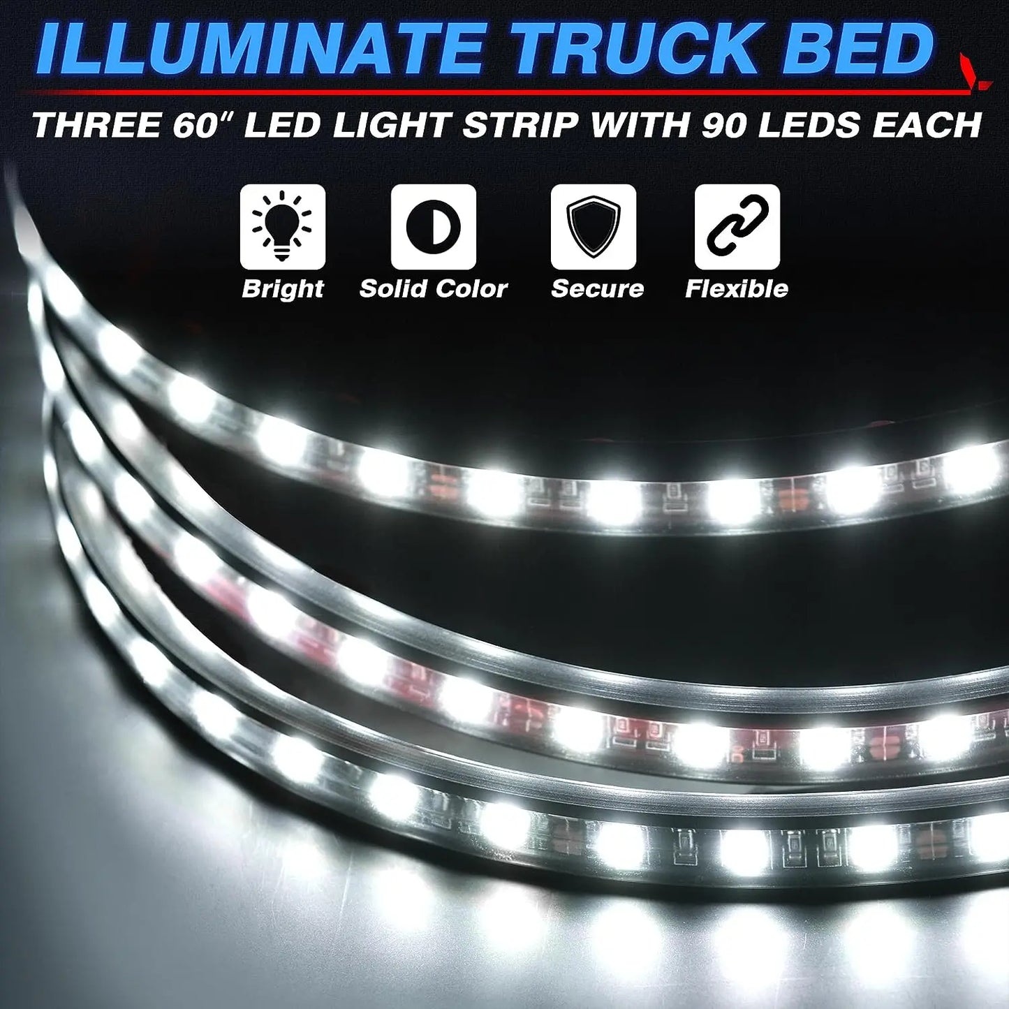 Waterproof LED Car Lights Strip Truck Cargo Flexible Rear Tail