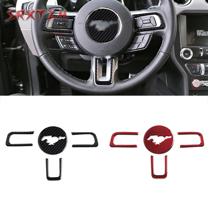 Steering Wheel Decoration Cover For Ford Mustang 2015-2019