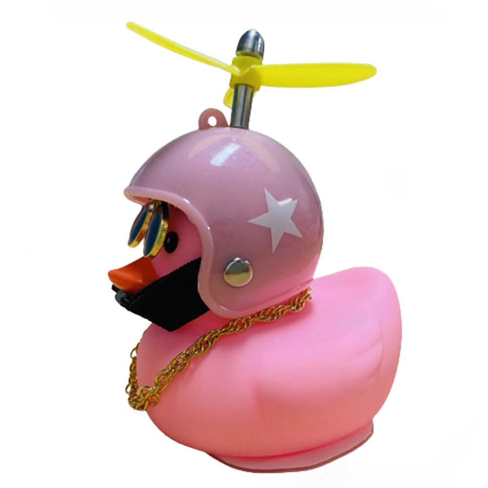 Duck with Motorcycle Helmet