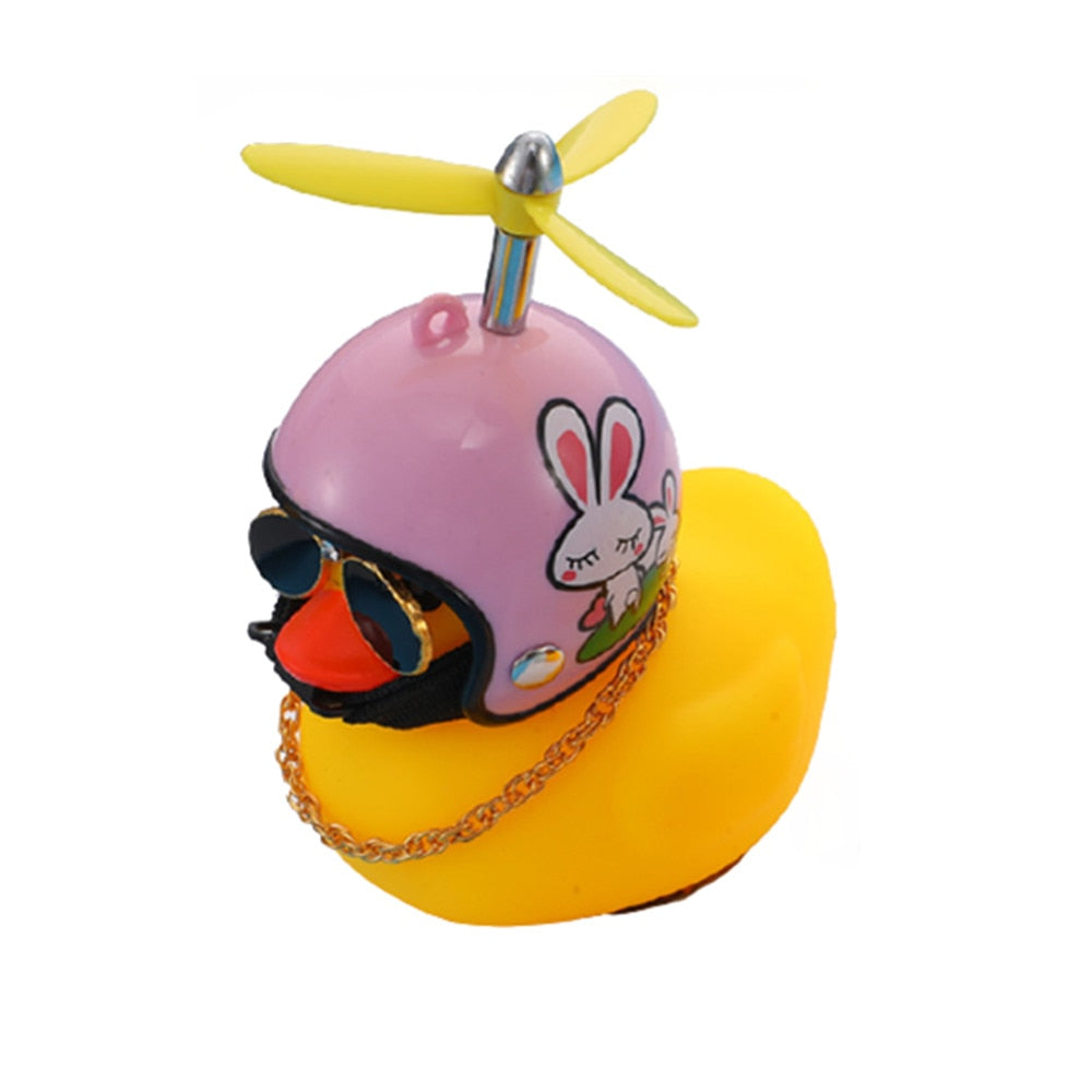 Duck with Motorcycle Helmet