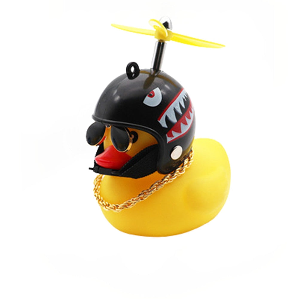 Duck with Motorcycle Helmet